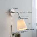 Helnys Silver Ceramic LED Wall Sconce Adjustable Arm Light for Bedroom & Living Room