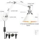 Helnys Vintage White LED Wall Sconce with Pull Chain Switch