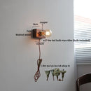 Helnys Wabi Sabi LED Wall Lamps Wooden Black Ceramic Design E27 Bulb