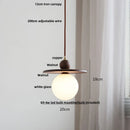 Helnys Peace Dove Glass Pendant Light Fixture Wood Copper LED Hanging Lamp