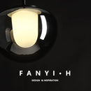 Helnys Gray Glass LED Pendant Lights 5w Modern Hanging Lamp for Home Decor
