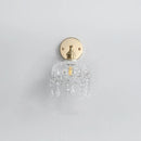 Helnys Clear Glass LED Wall Lamp Pull Chain Switch Rotatable Crystal Light