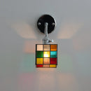 Helnys Glass Wall Sconce Pull Chain LED Light Modern Nordic Colorful Bedside Lamp