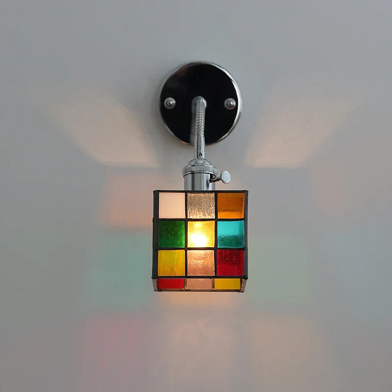 Helnys Colorful Glass Bedside Lamp Sconce | Flexible Arm LED Wall Lights | Modern Nordic Design
