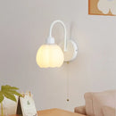 Helnys White Glass LED Wall Lights: Modern Design with Pull Chain Switch