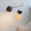 Helnys Swing Copper Arm LED Wall Lamp in White Ceramic