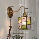 Helnys Cube LED Wall Sconce Copper Glass E27 Vanity Light