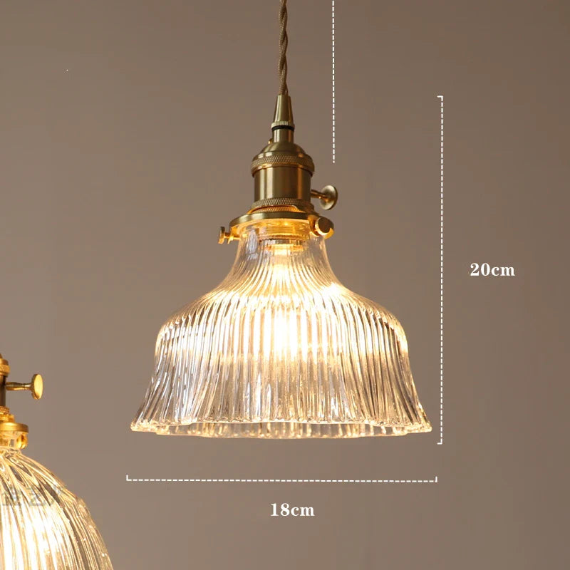 Helnys Nordic Glass LED Pendant Lamp with Copper Socket for Home Decor