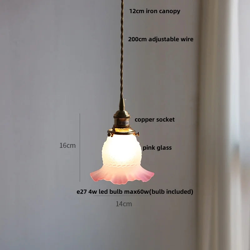 Nordic Flower Glass Pendant Lights by Helnys - Adjustable 2m Wire Length