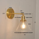 Helnys Nordic LED Wall Light Glass Up Down Rotate Copper Bedside Lamp