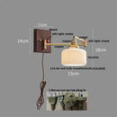Helnys Wood Swing Arm LED Wall Light Rotatable Bedside Lamp