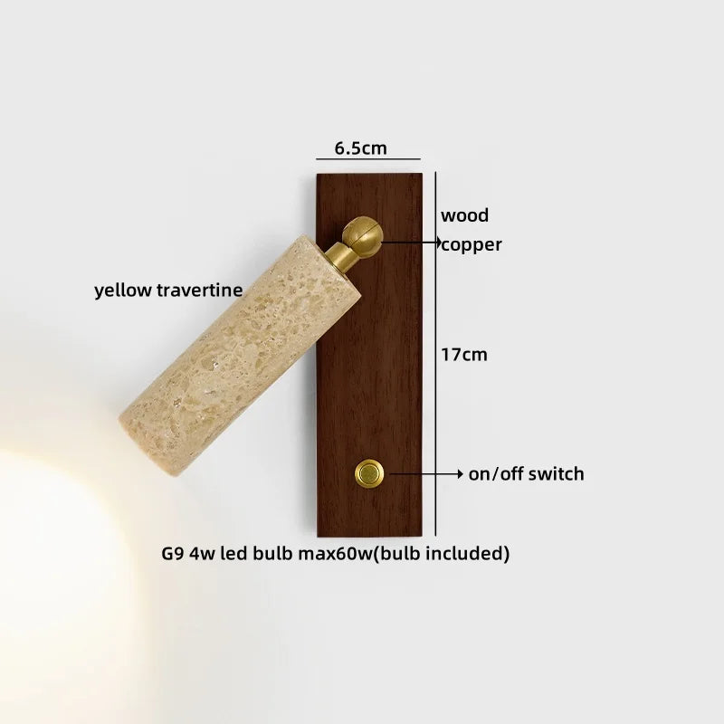 Helnys Round Stone LED Wall Sconce Nordic Modern Stair Light Fixture