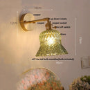 Helnys Amber Flower Glass Wall Light with Pull Chain Switch