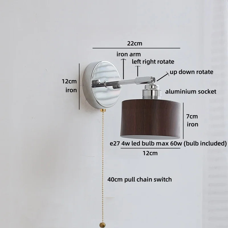 Helnys LED Wall Lamp Sconce with Witch Switch for Bedroom Reading, Bathroom, Stair Light