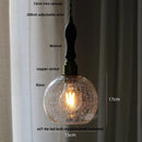 Helnys Nordic Glass Globe LED Pendant Light Fixture - Adjustable Hanging Lamp
