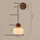 Helnys Wood Adjustable LED Wall Lamp Sconce Pull Chain Switch, Art Ambient Light