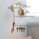 Helnys Swing Arm LED Wall Lamp Gold Copper Modern Home Decor E27 Bulb