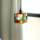 Helnys Glass LED Pendant Lights - Square Multi-Color Modern Suspension Lamp