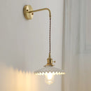 Helnys Ceramic LED Wall Lamp with Pull Chain for Bedroom Bathroom Mirror