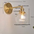 Helnys Nordic LED Wall Light Clear Glass Pull Chain Switch Bedside Lamp