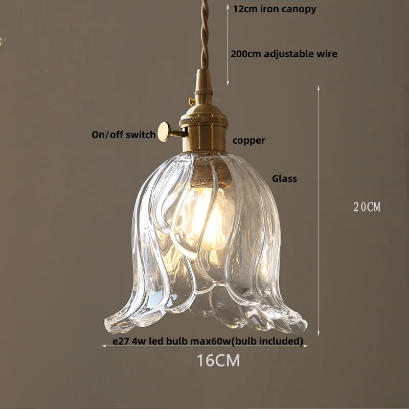 Helnys Clear Glass LED Pendant Sconce Minimalist Stair Light Nordic Modern