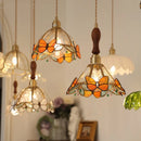 Helnys Red Butterfly LED Pendant Lamp Tiffany Glass Hanging Light