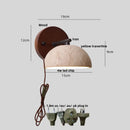 Helnys Canopy LED Wall Light Yellow Travertine Bedside Lamp Modern Iron Fixture