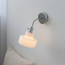 Helnys Adjustable Arm LED Wall Light Fixture White Glass Nordic Modern