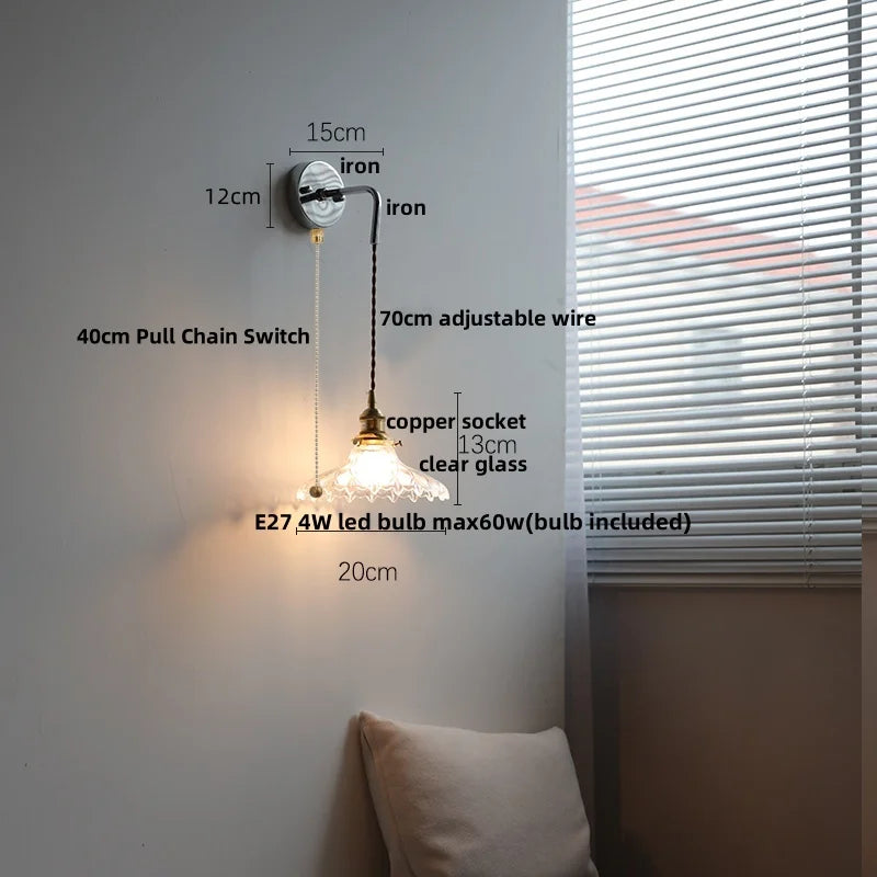 Helnys Walnut Ash LED Wall Lamp Sconce - Adjustable Japanese Style Stair Light Fixtures