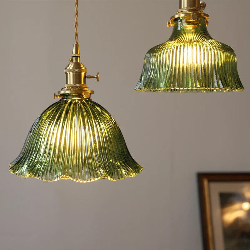 Helnys Nordic Glass LED Pendant Lamp with Copper Socket for Home Decor