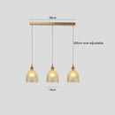 Helnys Modern Clear Glass LED Pendant Light Copper Socket for Home Indoor Decor