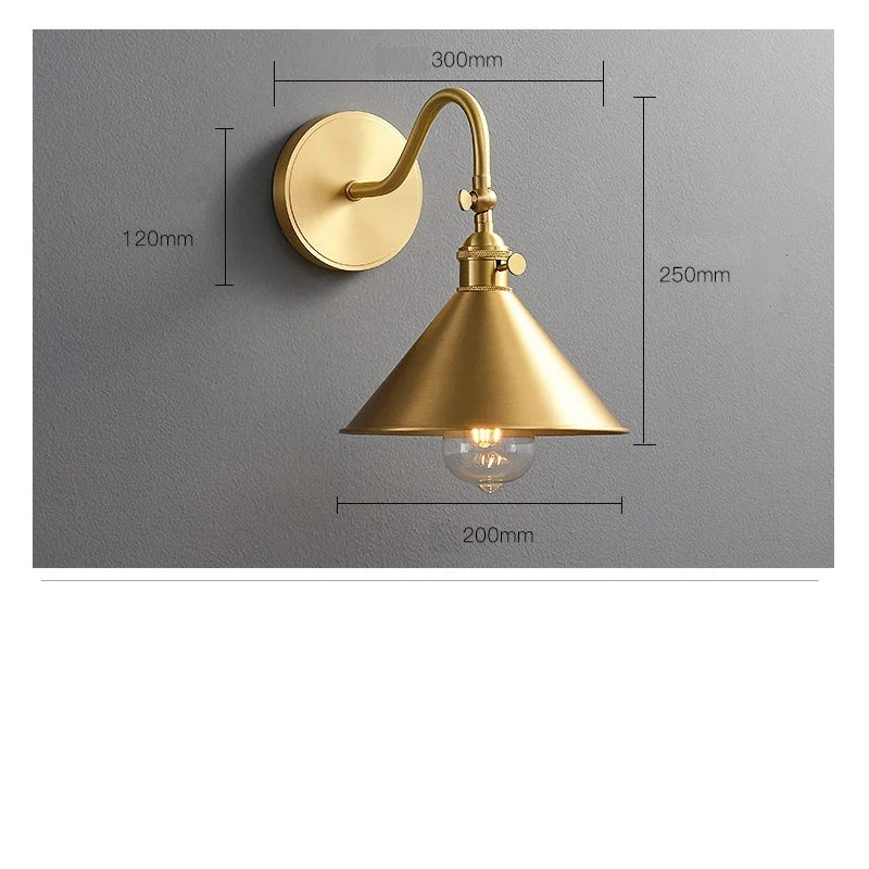 Helnys Adjustable Up Down Wall Sconce Lamp Copper LED Modern Wandlamp