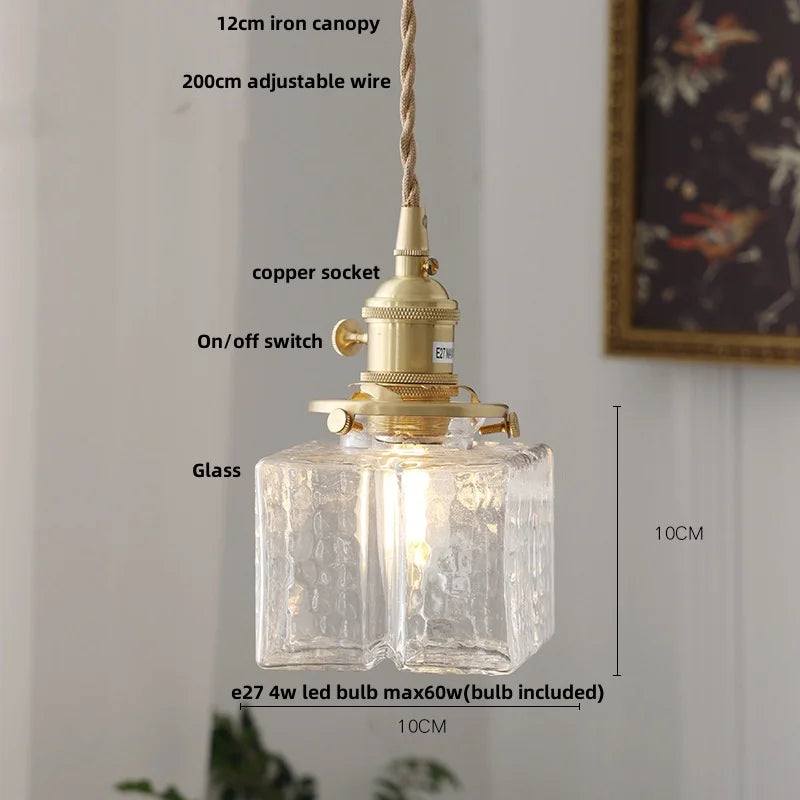 Helnys Brass Glass LED Pendant Lights Modern Nordic Hanging Lamparas Colgante