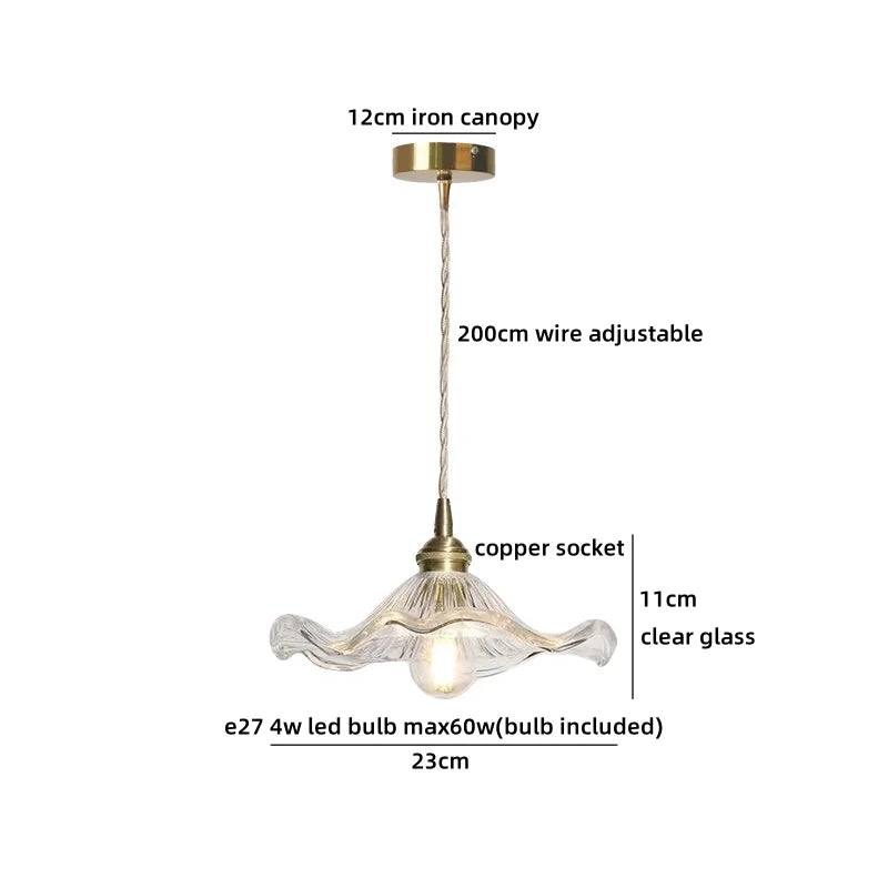 Helnys Crystal Glass LED Pendant Lights - Japan Style Hanging Lamp Fixtures