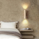 Helnys Wood Canopy LED Wall Lights - Nordic Modern Yellow Travertine Sconce