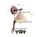 Helnys LED Wall Light Hotel Hallway Wood Pull Chain Iron Mirror Light