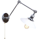 Helnys Vintage Industrial Swing Arm LED Wall Sconce with Pull Chain Switch