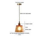 Helnys Clear Glass Copper Iron LED Pendant Lamp Chandelier for Home Decor