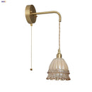 Helnys Amber Glass LED Wall Light with Pull Chain Switch