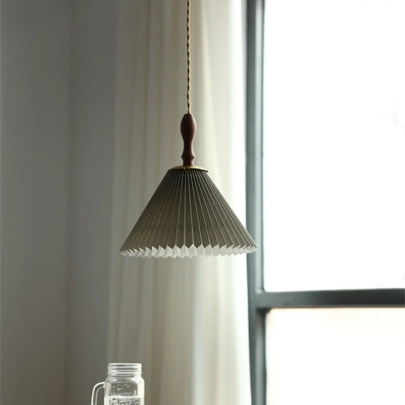 Helnys White PVC LED Pendant Light Japan Style Hanging Lamp