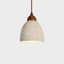 Helnys Circular LED Pendant Light Micro Cement Wood Vintage Hanging Lamp