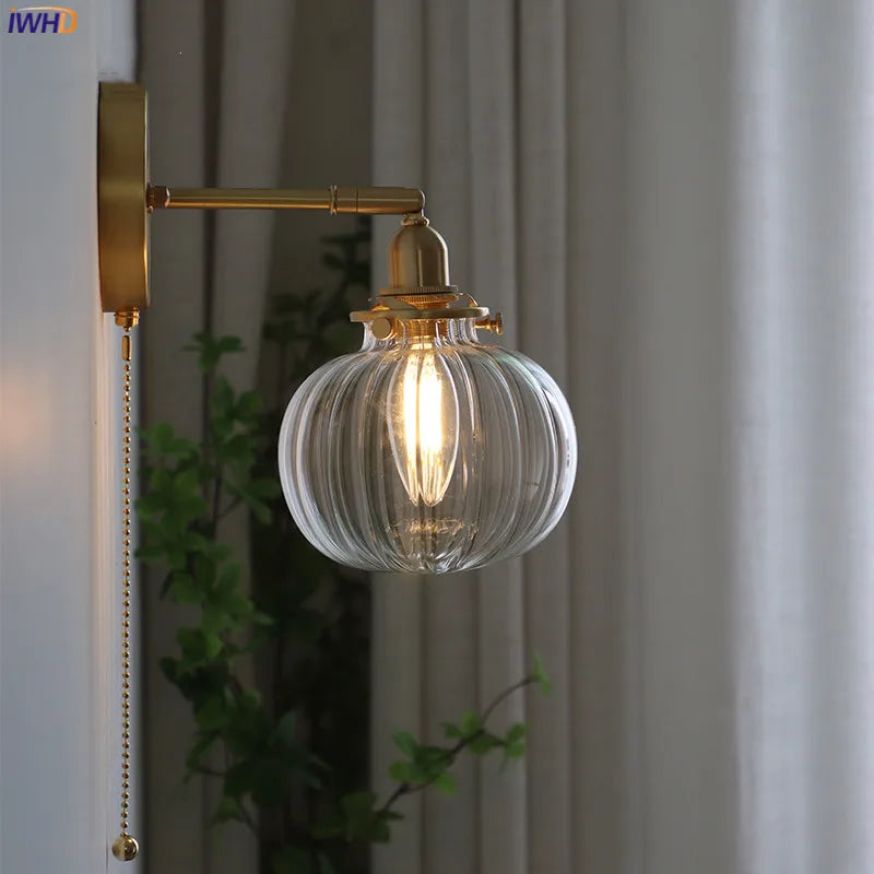 Helnys Glass Ball Wall Sconce Modern Nordic Lighting for Bedroom and Bathroom