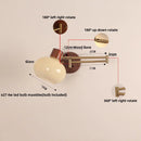 Helnys Modern Wood Swing Arm Wall Lamp with Pull Chain Switch