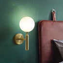 Helnys Amber Glass Ball Wall Light Brass Copper G4 Nordic Modern Beside Lamp