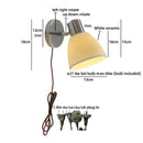 Helnys Japanese Style LED Wall Light Fixture Ceramic Wood Bedside Lamp