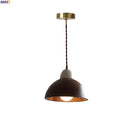 Helnys Walnut Wood Hanging Lamp with Ceramic Socket, Industrial Vintage LED Pendant Light