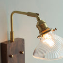 Helnys Rotatable Walnut Wood LED Wall Sconce Glass Pull Chain Switch Nordic Stair Light