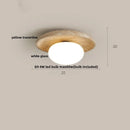 Helnys LED Ceiling Lamp Natural Yellow Travertine Walnut Wood Ceiling Lights