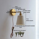 Helnys Nordic LED Wall Light White Ceramic Gold Brass Arandela