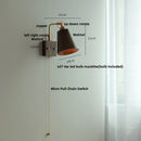 Helnys Walnut Wood LED Wall Sconce Vintage Copper Toggle Switch Lamparas